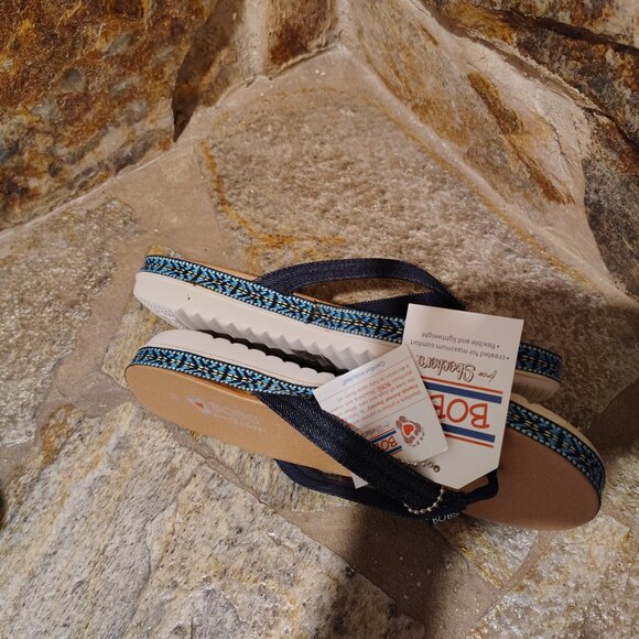 Bobs from Skechers Sunkiss Star Fish Women's Flip Flops 8 NWT Color Denim - Picture 7 of 11